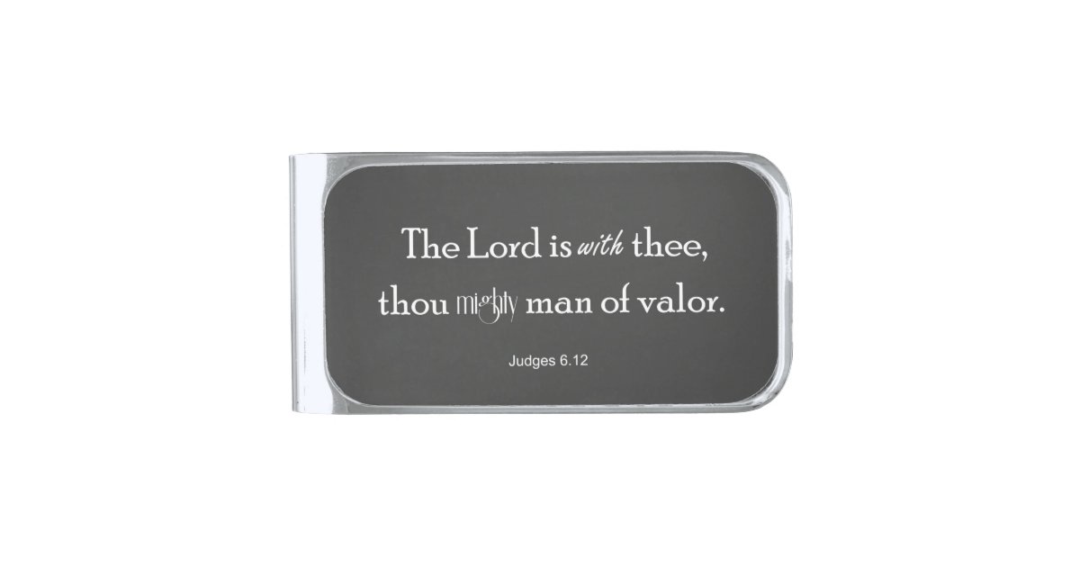 Mighty Man of Valor Bible Verse Silver Finish Money Clip Zazzle