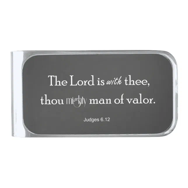 Mighty Man of Valor Bible Verse Silver Finish Money Clip Zazzle