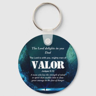 MIGHTY MAN OF VALOR Christian Keychain
