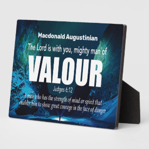 MIGHTY MAN OF VALOUR Judges 6:12 Inspirational Plaque