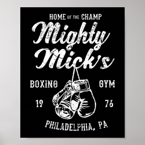 Mighty Micks Boxing Gym Vintage Philly Sports  Poster