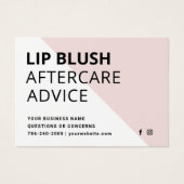 Mighty Modern Lip Blush AfterCare Instruction Card (Front)