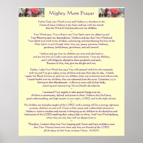 Mighty Mom Prayer Poster