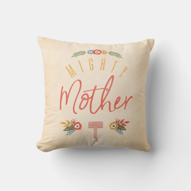 Mighty Mother Throw Pillow (Front)