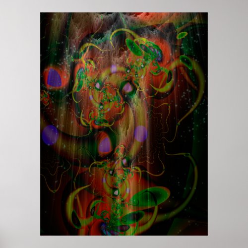 Mighty Mushroom Tree Psychedelic Art Poster