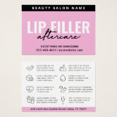 Feminine Pink Lip Filler Aftercare Instructions Business Card, Zazzle in  2023