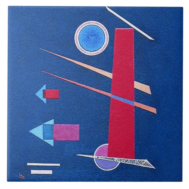 Mighty Red -  Wassily Kandinsky Modern Art Ceramic Tile (Front)