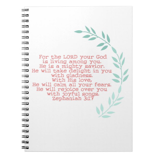 "mighty savior"  zephaniah 3:17 journal (Front)
