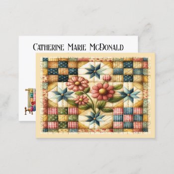 Mighty Size Quilting  Business Card by sharonrhea at Zazzle