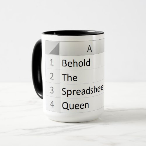 Mighty Spreadsheet Queen Excel Black Mug