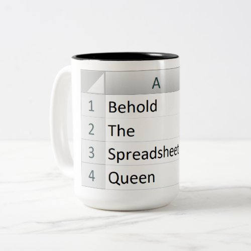 Mighty Spreadsheet Queen Excel Silver Two_Tone Coffee Mug