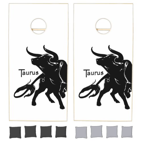Mighty Taurus the Bull Zodiac Cornhole Set