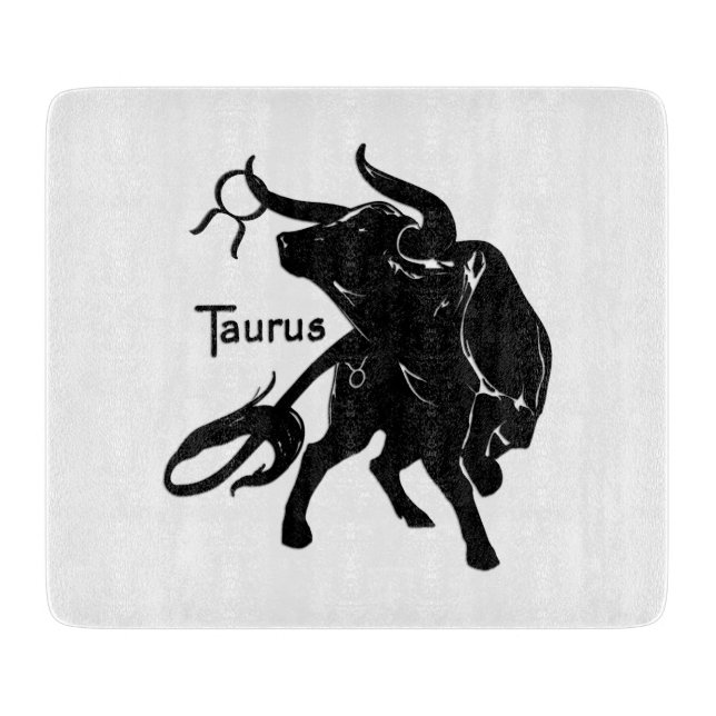 Mighty Taurus the Bull Zodiac Cutting Board (Front)