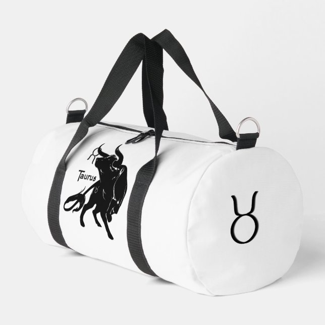 Mighty Taurus the Bull Zodiac Duffle Bag (Left Corner)