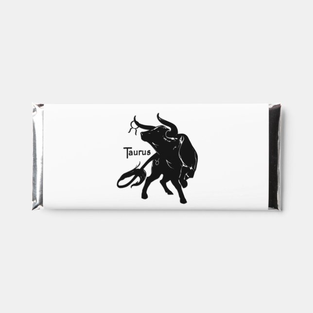 Mighty Taurus the Bull Zodiac Hershey Bar Favors (Front)