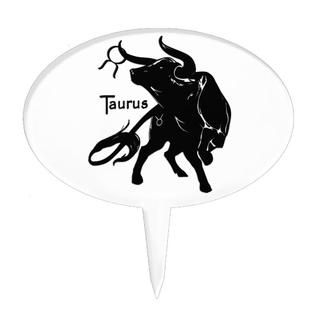 Mighty Taurus the Bull Zodiac Personal Cake Topper (Front)