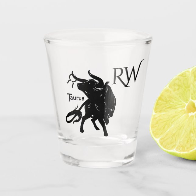 Mighty Taurus the Bull Zodiac Shot Glass (Front)