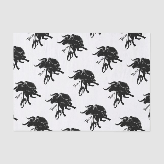 Mighty Taurus the Bull Zodiac Tissue Paper (Front)