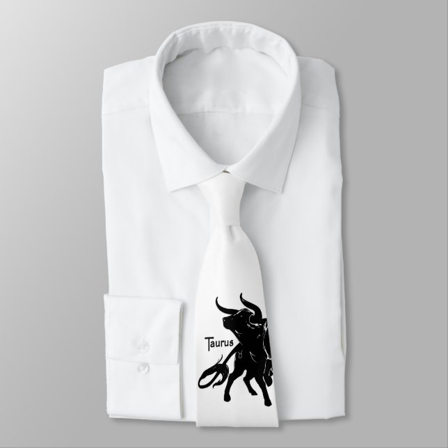 Mighty Taurus the Bull Zodiac Welcome Neck Tie (Tied)