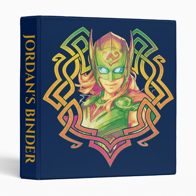 Mighty Thor Colorful Asgardian Graphic 3 Ring Binder (Front/Spine)