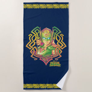 Mighty Thor Colorful Asgardian Graphic Beach Towel