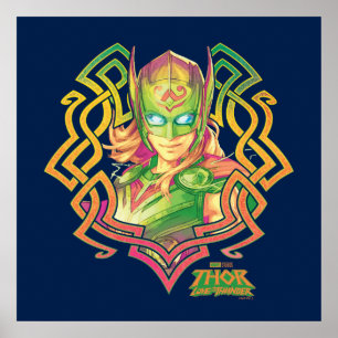 Mighty Thor Colorful Asgardian Graphic Poster