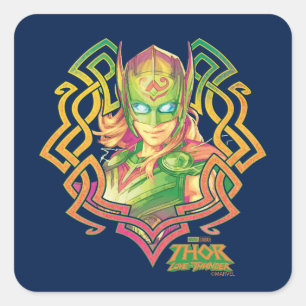 Mighty Thor Colorful Asgardian Graphic Square Sticker