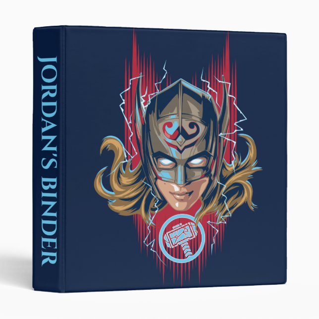 Mighty Thor Helmet Graphic 3 Ring Binder (Front/Spine)
