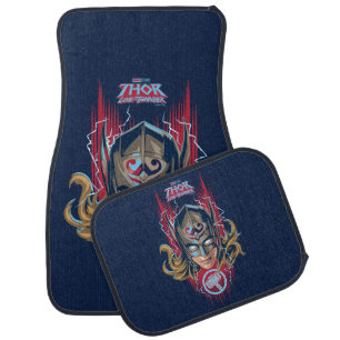 Mighty Thor Helmet Graphic Car Floor Mat