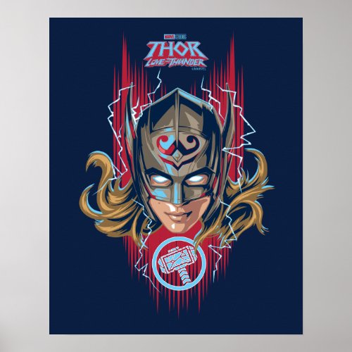 Mighty Thor Helmet Graphic Poster