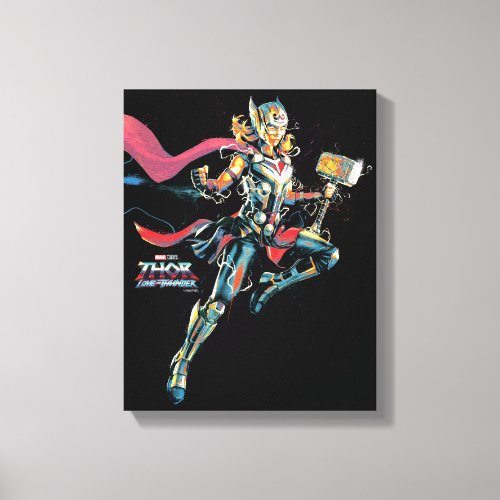 Mighty Thor Illustrated Character Art Canvas Print