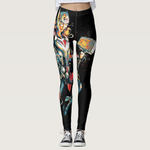 Mighty Thor Illustrated Character Art Leggings