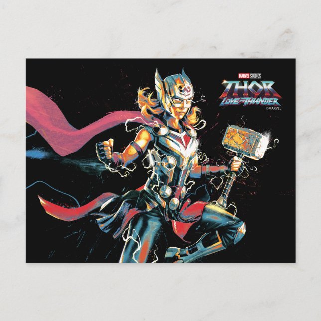Mighty Thor Illustrated Character Art Postcard (Front)