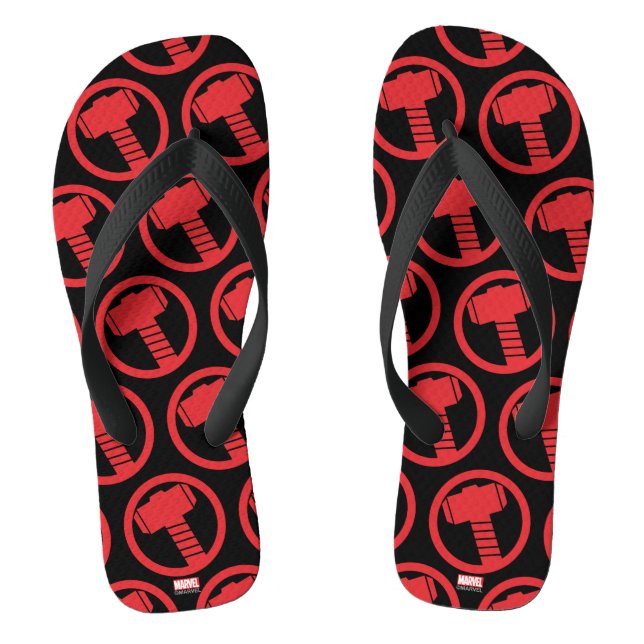 Mighty Thor Logo Flip Flops (Footbed)