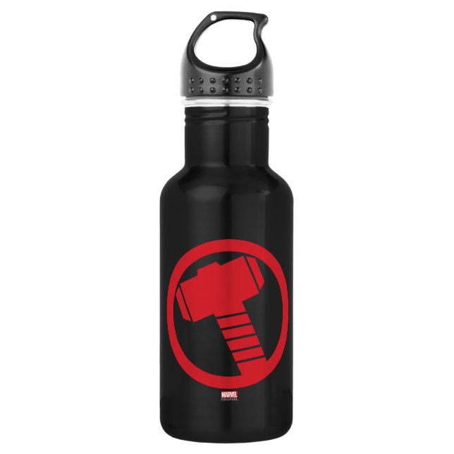 Mighty Thor Logo Stainless Steel Water Bottle (Front)