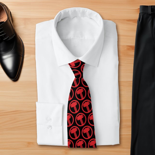 Mighty Thor Logo Tie (Tie on table)