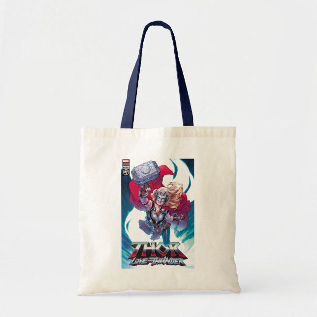 Mighty Thor Mjölnir Comic Cover Homage Tote Bag (Front)