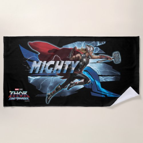 Mighty Thor Mjlnir Rush Graphic Beach Towel