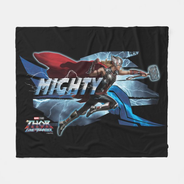 Mighty Thor Mjölnir Rush Graphic Fleece Blanket (Front (Horizontal))