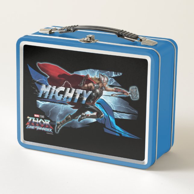 Mighty Thor Mjölnir Rush Graphic Metal Lunch Box (Front)