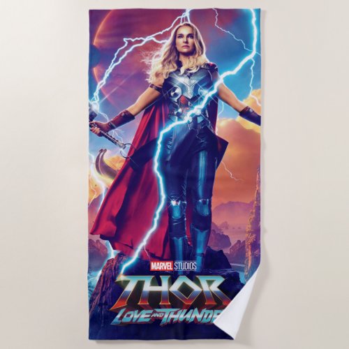 Mighty Thor on Mountain Top Beach Towel