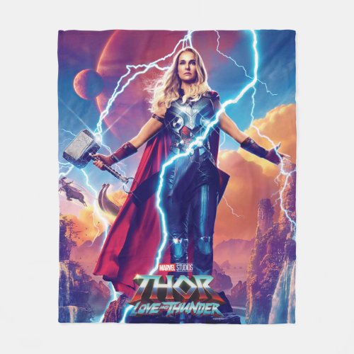 Mighty Thor on Mountain Top Fleece Blanket