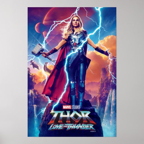 Mighty Thor on Mountain Top Poster