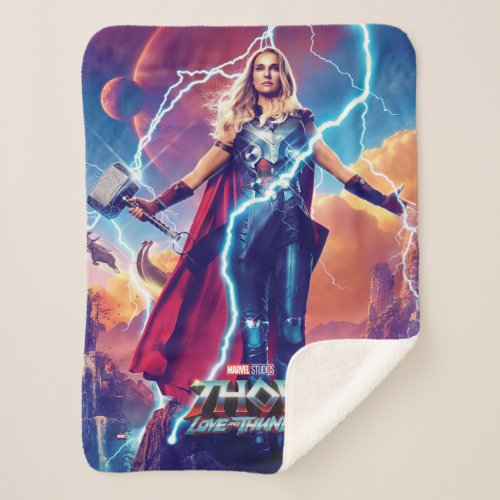 Mighty Thor on Mountain Top Sherpa Blanket