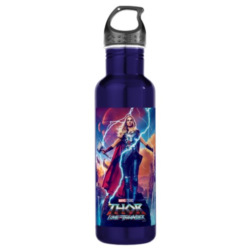 Mighty Thor on Mountain Top Stainless Steel Water Bottle