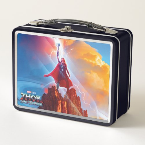 Mighty Thor on Mountain Top With Mjlnir Metal Lunch Box