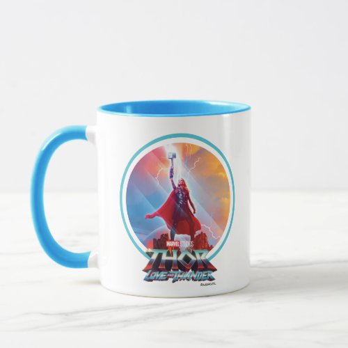 Mighty Thor on Mountain Top With Mjlnir Mug