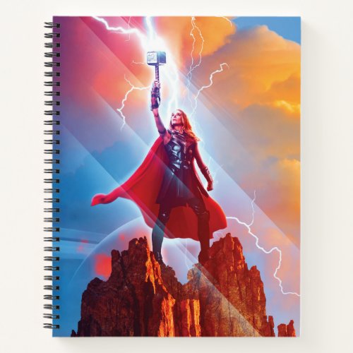 Mighty Thor on Mountain Top With Mjlnir Notebook