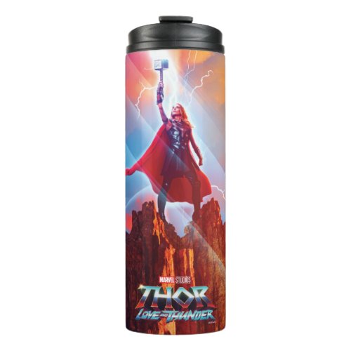 Mighty Thor on Mountain Top With Mjlnir Thermal Tumbler