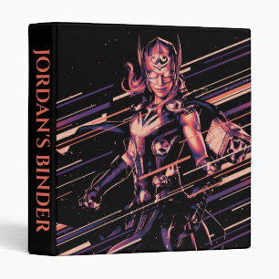 Mighty Thor Stylized Striped Character Graphic 3 Ring Binder